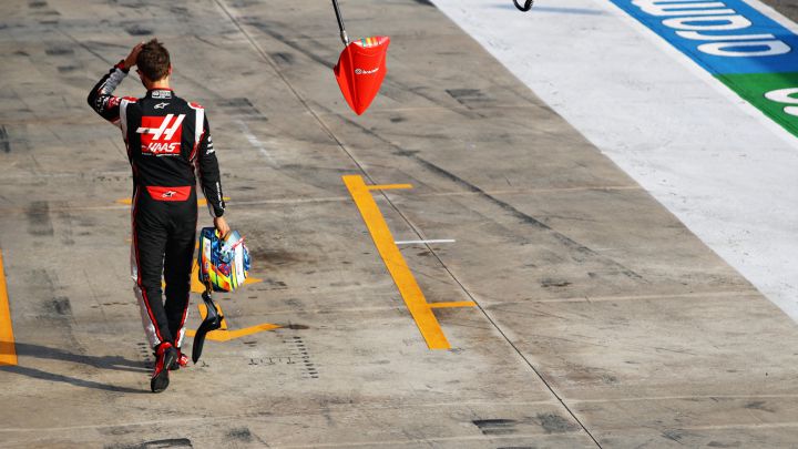 Romain Grosjean en Ímola.