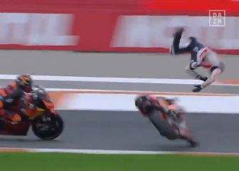 Brutal 'volada' de Álex Márquez durante la Q1 en Cheste