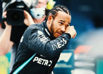 La celebración de Hamilton tras conseguir su séptimo título en imágenes