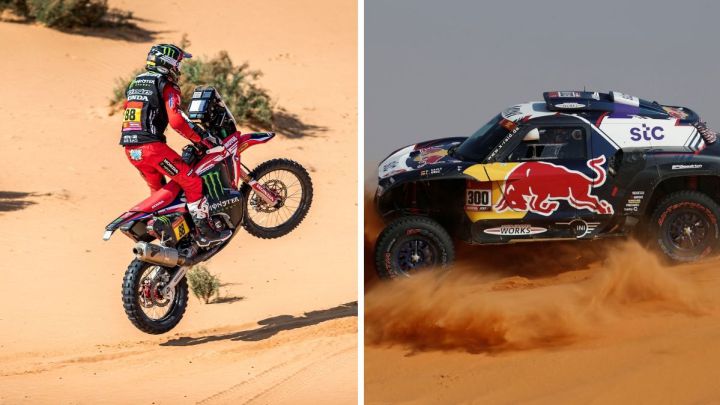 Joan Barreda y Carlos Sainz en el Dakar 2021.