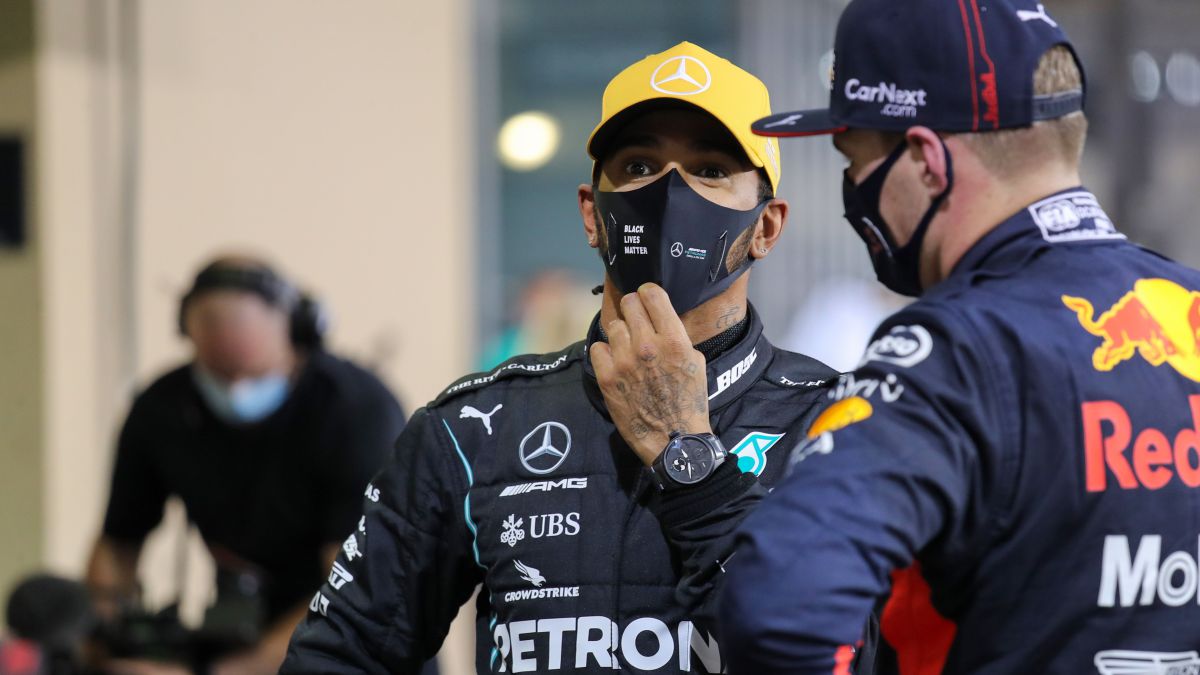 Hamilton points to Red Bull: 