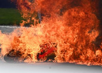 La moto de Pedrosa arde en el circuito de Red Bull Ring