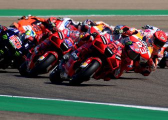 Bagnaia se estrena aguantando siete ataques de Márquez