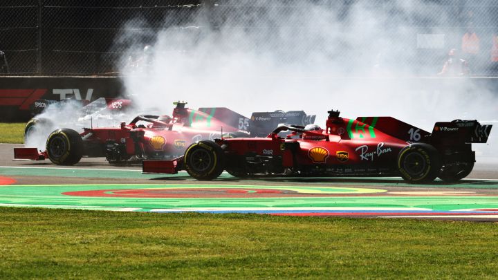 Carlos Sainz y Charles Leclerc (Ferrari SF21). México, F1 2021.