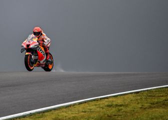 Doblete de Honda en mojado con Márquez y Pol