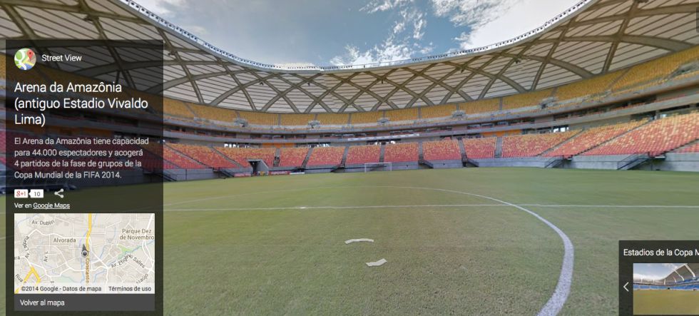 Google Maps te lleva dentro de los estadios del Mundial de Brasil