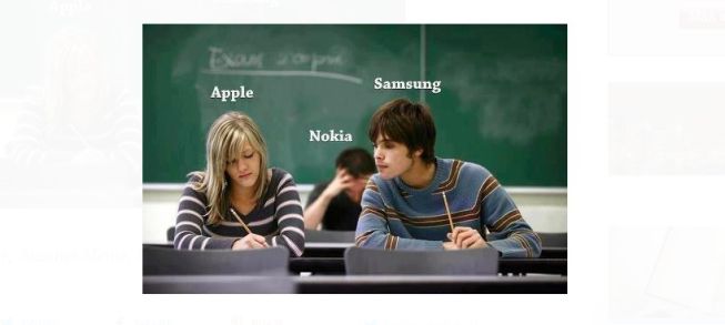 Apple es la alumna aplicada, mientras Samsung copia y Nokia se desespera.