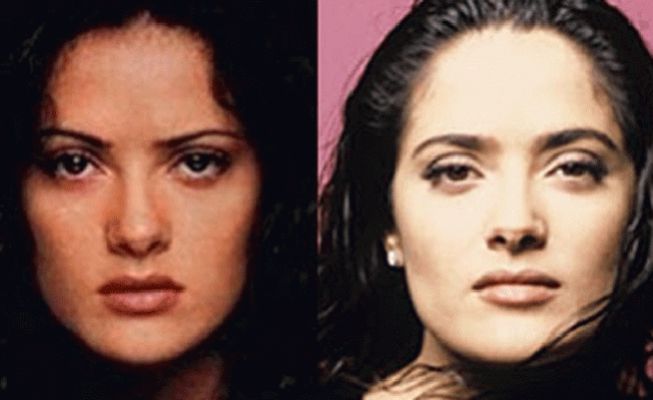 Salma Hayek antes y después