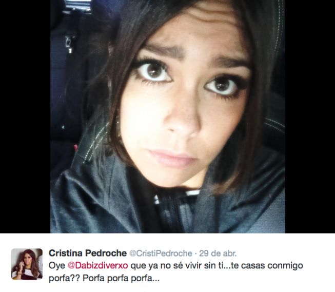 La Pedroche le pide matrimonio a
David Muñoz por twitter
