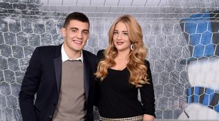 Izabel Andrijanic y Mateo Kovacic en una foto oficial del Inter de Milan
