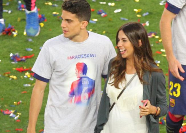 Marc Bartra y Melissa Jiménez son padres de su primera hija