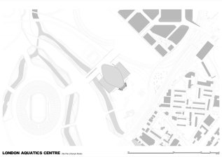 Plano de la vista aérea del recinto con las gradas instaladas. (Formato JJOO)