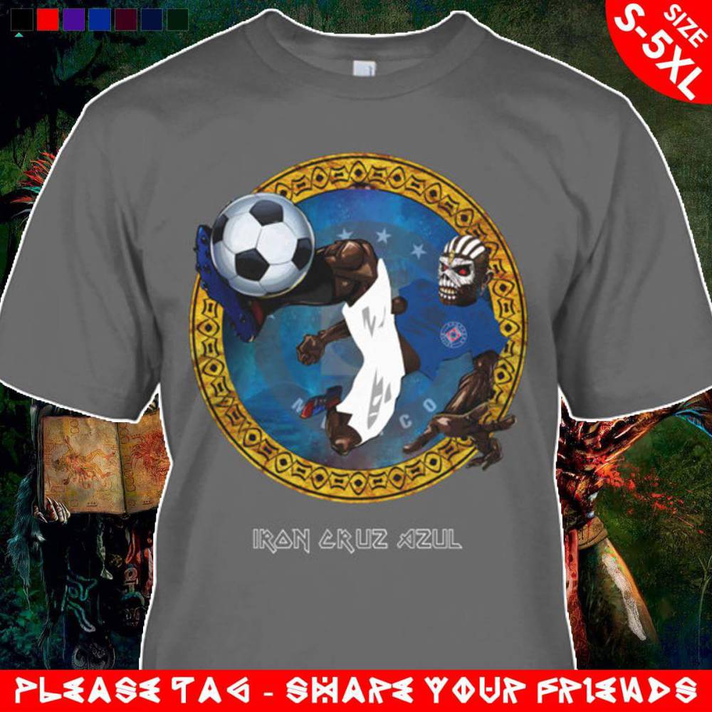 Mezclan playera de Iron Maiden con Cruz Azul