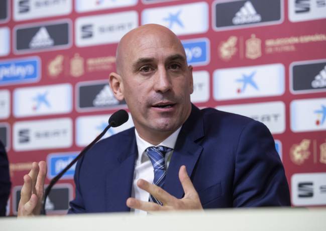 Luis Rubiales, durante su comparecencia de ayer.