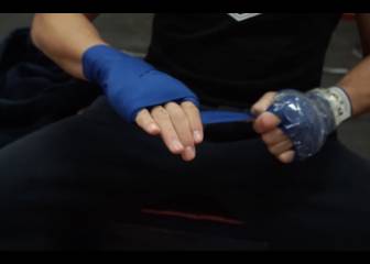 El vendaje de entrenamiento de boxeo