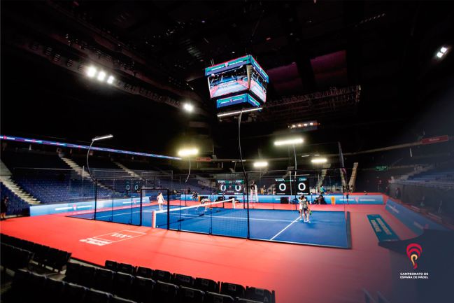La pista central del Campeonato de España de Pádel en el WiZink Center.