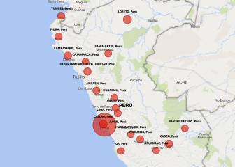 Mapa de casos por coronavirus por departamento en Perú: hoy, 5 de abril