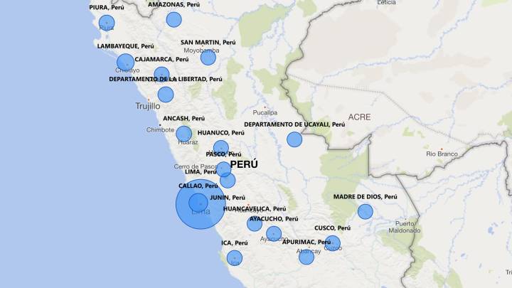 Mapa de casos por coronavirus por departamento en Perú: hoy, 14 de abril
