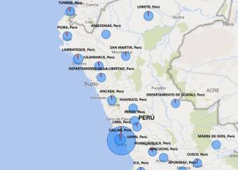 Mapa de casos por coronavirus por departamento en Perú: hoy, 18 de abril