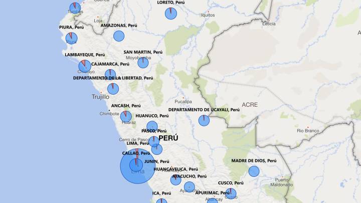 Mapa De Casos Por Coronavirus Por Departamento En Peru Hoy 24 De Abril As Peru