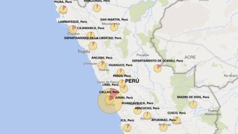 Mapa de casos por coronavirus por departamento en Perú: hoy, 8 de mayo