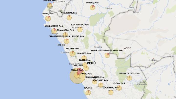 Mapa De Casos Por Coronavirus Por Departamento En Peru Hoy 11 De Mayo As Peru