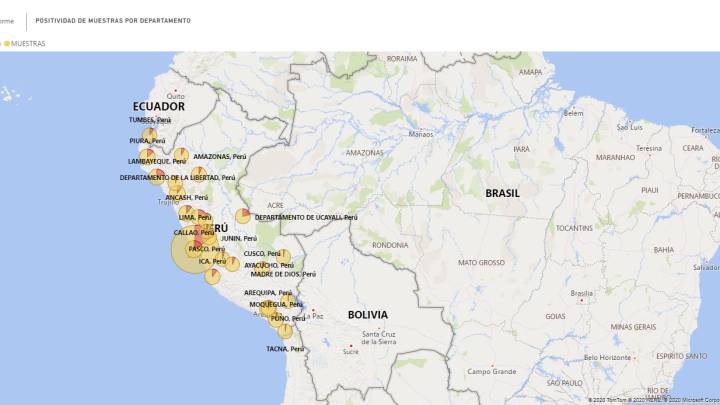 Mapa de casos por coronavirus por departamento en Perú: hoy, 23 de mayo