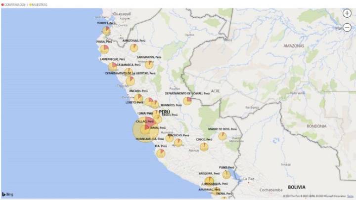 Mapa de casos por coronavirus por departamento en Perú: hoy, 14 de junio