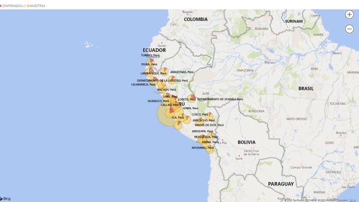 Mapa de casos por coronavirus por región en Perú: hoy, 21 de junio