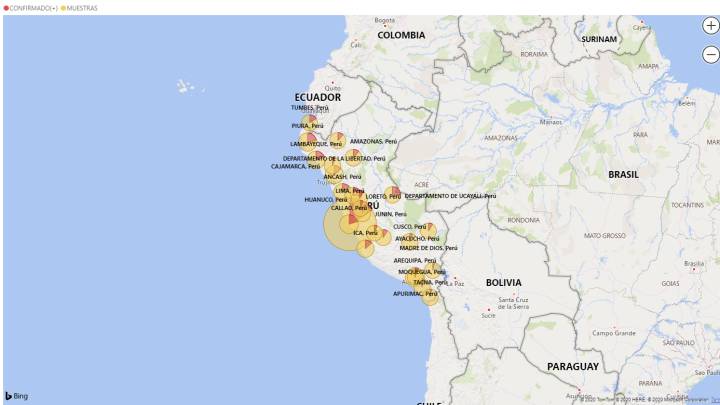 Mapa de casos por coronavirus por región en Perú: hoy, 26 de junio