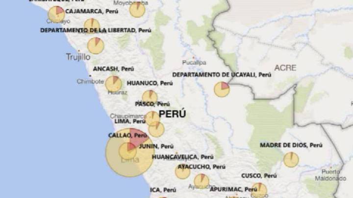Mapa de casos por coronavirus por región en Perú: hoy, 1 de julio