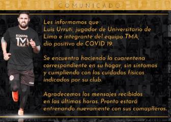 Luis Urruti, jugador de la U, da positivo por coronavirus