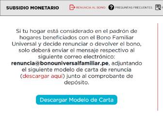 Bono Familiar Universal: cómo renunciar al bono 760 soles si no quiero cobrarlo