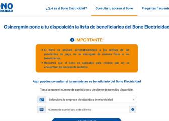 Bono Electricidad: link de la web y cómo consultar si soy beneficiario de los 160 soles