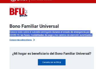 Segundo Bono Familiar Universal: ¿cuál es la plataforma y link oficial del BFU?