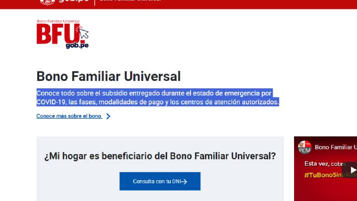 Segundo Bono Familiar Universal: ¿cuál es la plataforma y link oficial del BFU?