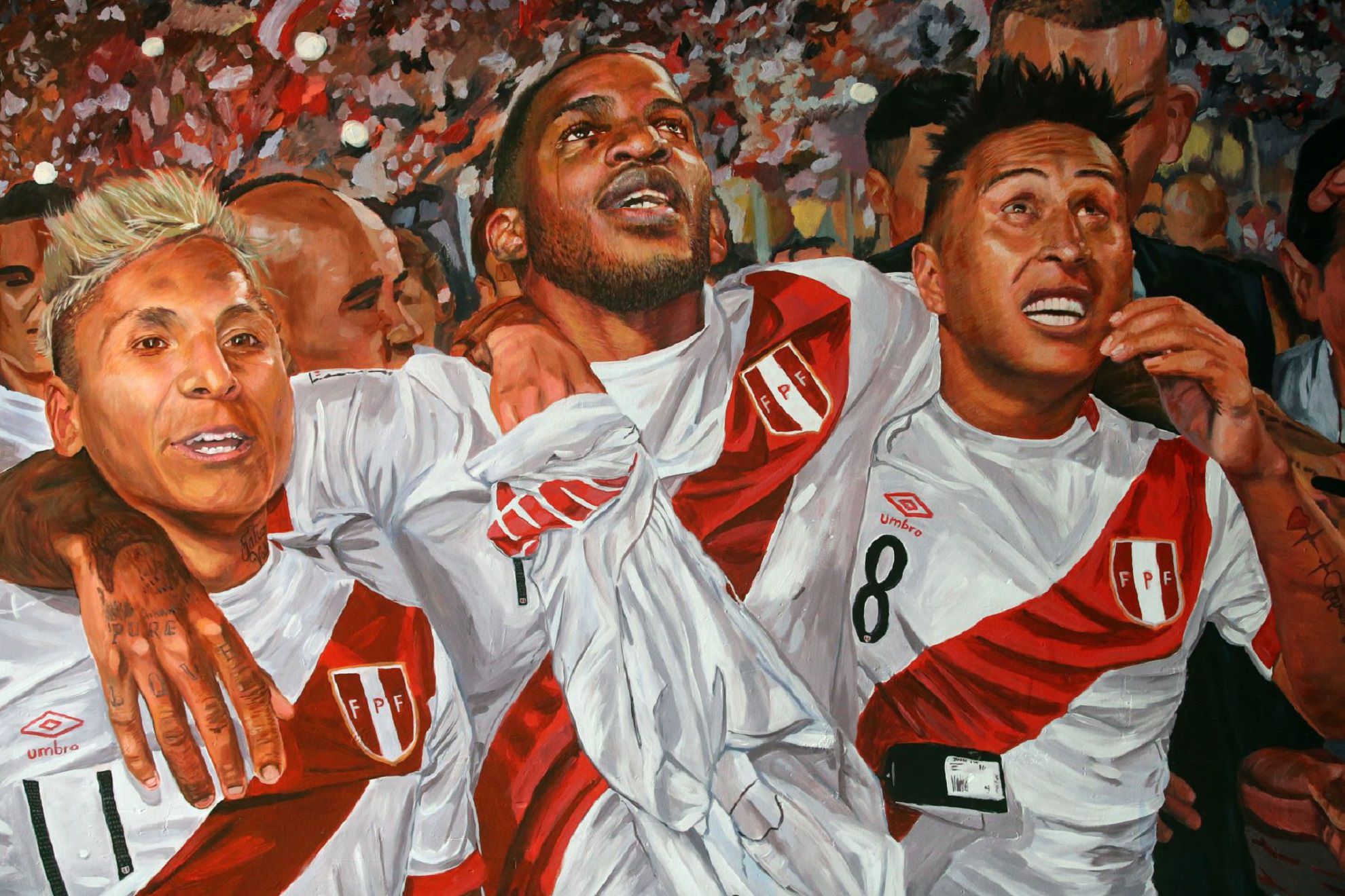 Mural "36 años Despúes" conmemorativa de la clasificación de Perú para el Mundial 2018.