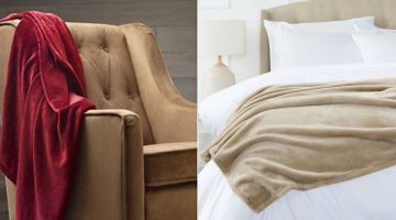 Esta manta de felpa está disponible en ocho colores y cuatro tamaños