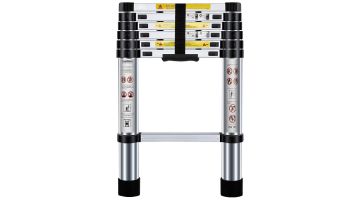 Tenemos una escalera telescópica de hasta dos metros y que soporta 150 kilos