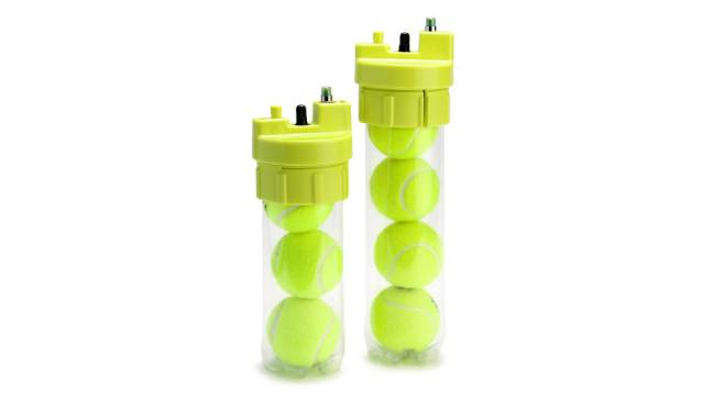 2 tubos presurizadores de pelotas de tenis y pádel PressureBall 1 bomba