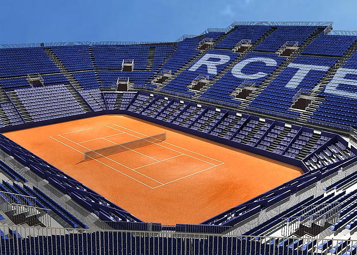 La nueva pista central del Real Club Tenis Barcelona, la gran novedad