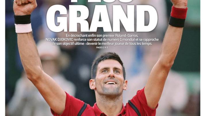 La prensa se rinde a Djokovic con su primer Roland Garros