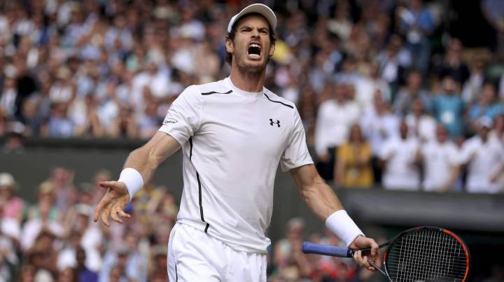 Murray durante la final de Wimbledon que le dio su tercer Gran Slam en su carrera.