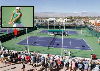 Expectación en el peloteo de un hercúleo Rafa Nadal