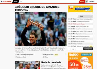 La prensa se rinde con el triunfo del 'caníbal' Nadal en Madrid