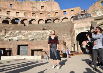 Maria Sharapova, estrella en el Coliseo antes de jugar en Roma