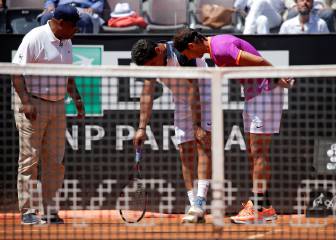 Nadal solo disputó tres juegos: Almagro se retiró lesionado