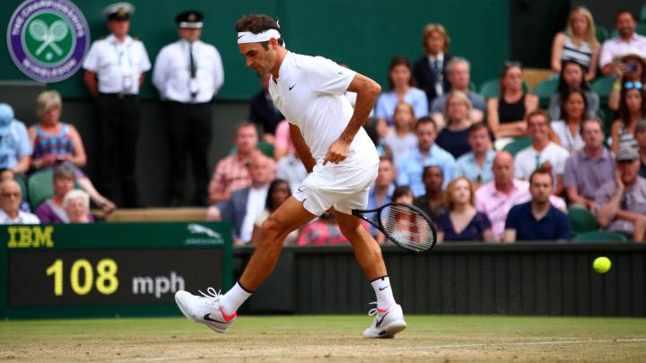Roger Federer en Wimbledon.