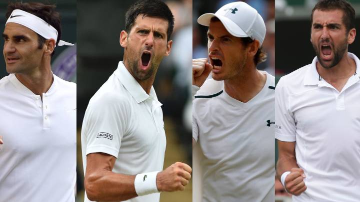 Roger Federer, Novak Djokovic, Andy Murray y Marin Cilic.