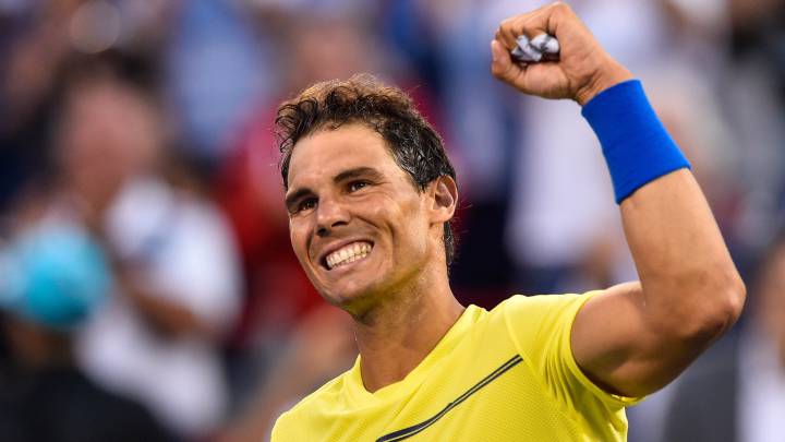 Rafa Nadal celebra su victoria ante Borna Coric en segunda ronda de la Rogers Cup de Montreal.
